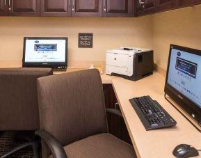 dedicated business center and workspace with PC, printer, and internet connection at Hampton Inn & Suites Schertz.