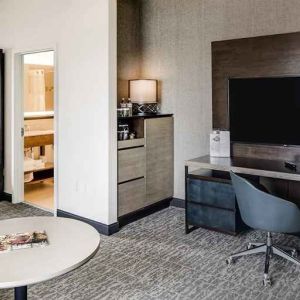all rooms equipped with a work desk ideal for working remotely at DoubleTree by Hilton Hotel & Suites Jersey City.