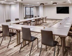professional meeting room at DoubleTree by Hilton Hotel & Suites Jersey City.