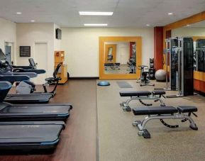 Fully equipped fitness center at the DoubleTree by Hilton Tulsa-Downtown.