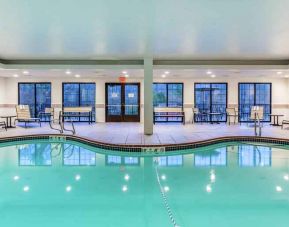 Indoor pool with lounges at the Hampton Inn Boston-Peabody.