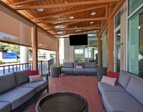 Outdoor terrace perfect as workspace at the Hilton Garden Inn Houston Galleria Area.