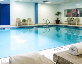 Relaxing indoor pool with lounges at the Hilton Chicago-Northbrook.