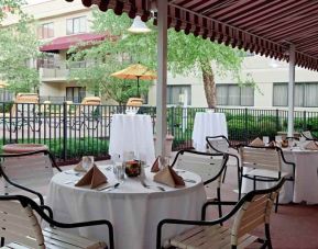 Outdoor patio perfect for co-working at the DoubleTree Suites by Hilton Cincinnati-Blue Ash.
