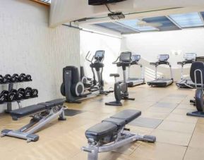 Fully equipped fitness center at the DoubleTree by Hilton Rochester.