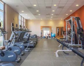Fitness center with treadmills and machines at the Hilton Reading.