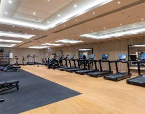 fully equipped fitness center at Hilton London Metropole.
