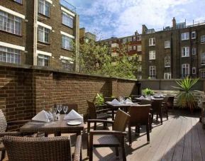 Outdoor terrace perfect for co-working at the Hilton London Euston.