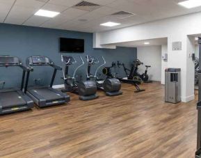 Fully equipped fitness center at the Hilton London Gatwick Airport.