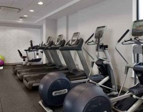Fitness center with treadmills at the DoubleTree by Hilton London Angel Kings Cross.