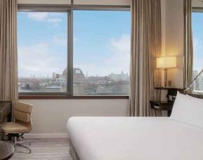 comfortable king room with work desk and lots of natural light at DoubleTree by Hilton London Greenwich.
