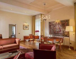 Comfortable living room perfect as workspace at the Grand Hotel Villa Torretta Milan Sesto, Curio Collection.