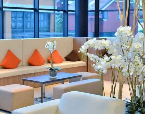 Beautiful lobby workspace at the Hilton Garden Inn Milan North.