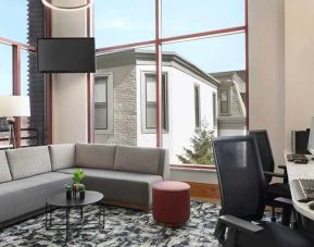 Dedicated business center with PC, internet, and work desks at Homewood Suites by Hilton University City Philadelphia, PA.