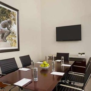 Professional and bright-lit meeting room ideal for all business meetings at Homewood Suites by Hilton University City Philadelphia, PA.