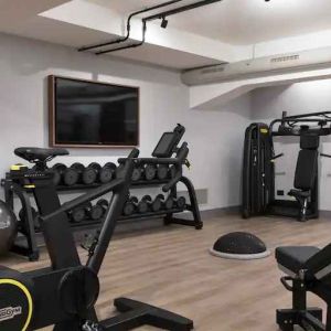 Fully equipped fitness center at the DoubleTree by Hilton Rome Monti.