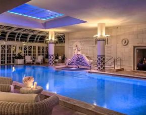 Relaxing indoor pool at the Rome Cavalieri, A Waldorf Astoria Hotel.