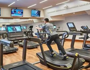 Fully equipped fitness center at the Rome Cavalieri, A Waldorf Astoria Hotel.