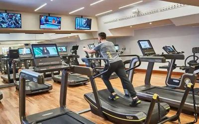 Fully equipped fitness center at the Rome Cavalieri, A Waldorf Astoria Hotel.