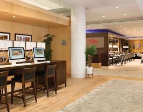 dedicated business center with PC, work desk, and printers at Hilton San Francisco Financial District.