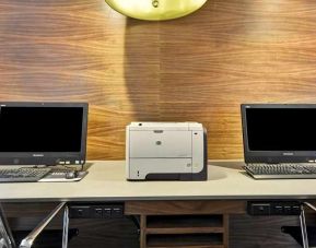 dedicated business center with work desk, PC, internet, and printers at Homewood Suites by Hilton Oakland-Waterfront.