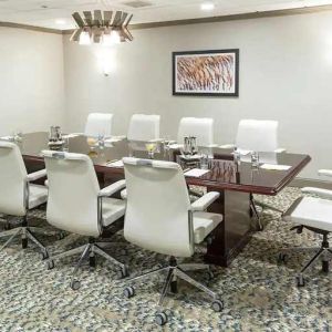 Professional, bright-lit meeting room at DoubleTree by Hilton Hotel Wilmington.