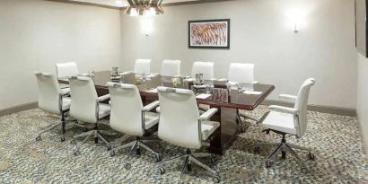 Professional, bright-lit meeting room at DoubleTree by Hilton Hotel Wilmington.