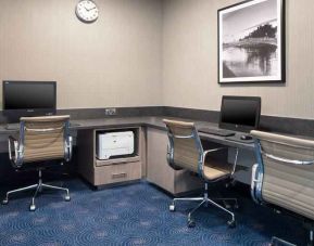 Working station with computers and printer at the Hilton Garden Inn Dublin Custom House.