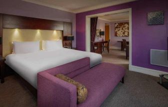 Spacious king suite at the Hilton Belfast Templepatrick Golf & Country Club.