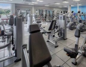 Fully equipped fitness center at the Hilton Belfast Templepatrick Golf & Country Club.
