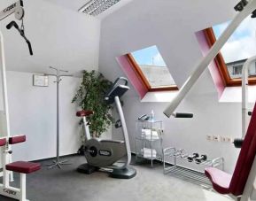 Fitness center at the Hilton Mainz City.