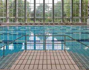 Indoor pool at the Hilton Frankfurt City Centre.