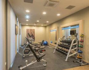 Small fitness center at the Hampton by Hilton Frankfurt Airport.