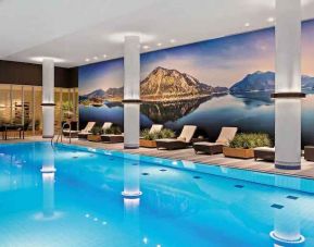 Relaxing indoor pool at the Hilton Munich Airport.