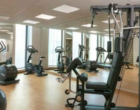 Fully equipped fitness center at the Hilton Garden Inn Bordeaux Centre.