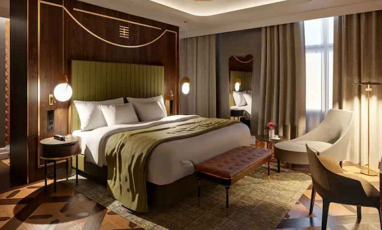 King suite with working station at the Hotel Saski Krakow Curio Collection by Hilton.