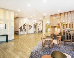 comfortable lobby-lounge area ideal for coworking at Hampton by Hilton Blackpool.