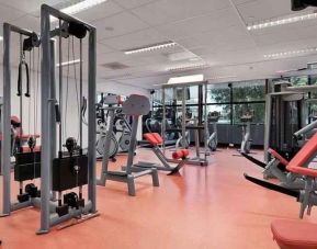 Fully equipped fitness center at the Hilton Amsterdam.