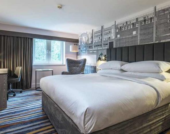 spacious king room with comfortable work desk at DoubleTree by Hilton Bristol South - Cadbury House.