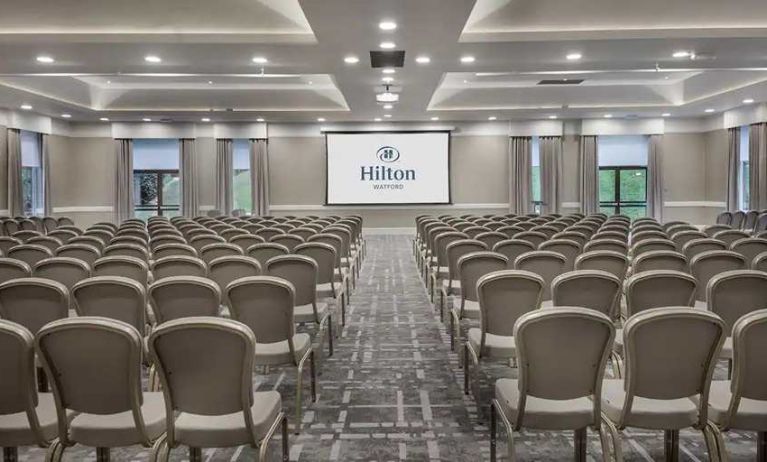Professional confererence hall and meeting area at Hilton London Watford.