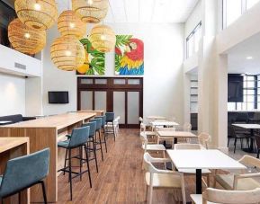 comfortable lobby and coworking space at Hampton Inn & Suites by Hilton San Jose-Airport.