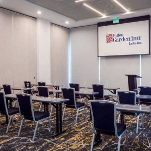 professional meeting room for business meetings and conferences at Hilton Garden Inn Santa Ana San Jose.