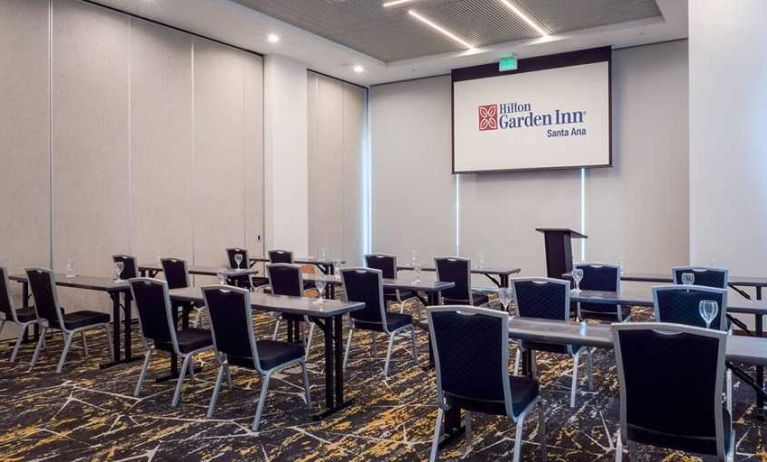 professional meeting room for business meetings and conferences at Hilton Garden Inn Santa Ana San Jose.