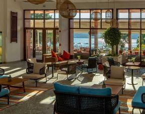 comfortable lobby and coworking space at DoubleTree by Hilton Bodrum Isil Club Resort.