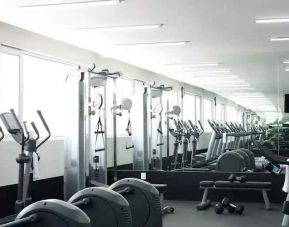 Fully equipped fitness center at the Hotel 1970 Guadalajara, Curio Collection by Hilton.