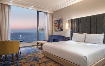 beautiful king room with ocean views at Hilton Istanbul Bakirkoy.