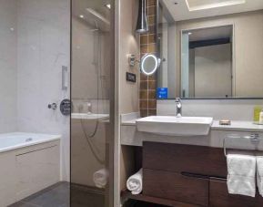 spacious bathroom and shower at Hilton Istanbul Bakirkoy.