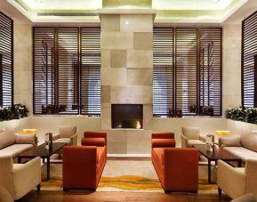 comfortable lobby and coworking space at Hilton Garden Inn Mardin.