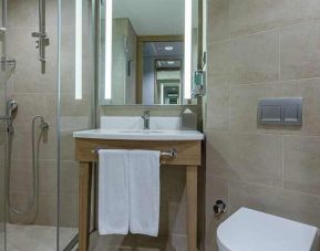 spacious king bathroom at Hampton by Hilton Istanbul Zeytinburnu.