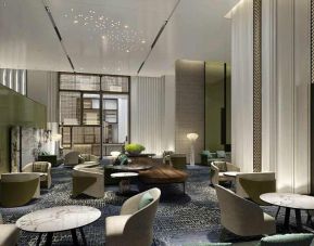 comfortable lobby and coworking space at DoubleTree by Hilton Kunming Airport.